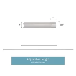 1-Inch Curtain Rod- Decorative End Cap Style Finials And Hardware- For Home Decor In Bedroom And Kitchen, 48-84-Inch By Hastings Home (Silver)