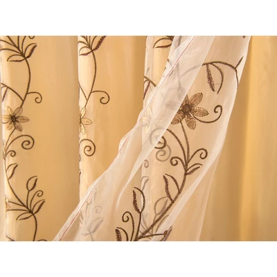 Priscilla Embroidered Panel With Double Valance - RT Designers Collection - Image 2