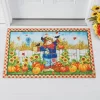 Collections Etc Scarecrow Pumpkin Harvest Printed Doormat 1'6"x2'6"