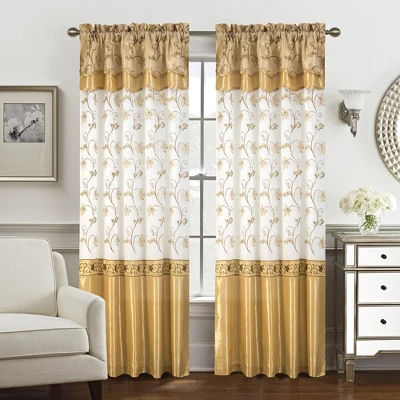Priscilla Embroidered Panel With Double Valance - RT Designers Collection - Image 7