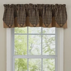 Park Designs Sturbridge Black Point Valance - 72''L - Black