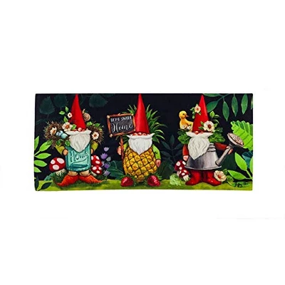 Evergreen Indoor Outdoor Doormat Bundle Set Of 5 - Frame And 4 Welcome Seasonal Inserts Garden Gnomes Birdhouse Snowman Bless This Home - Image 4