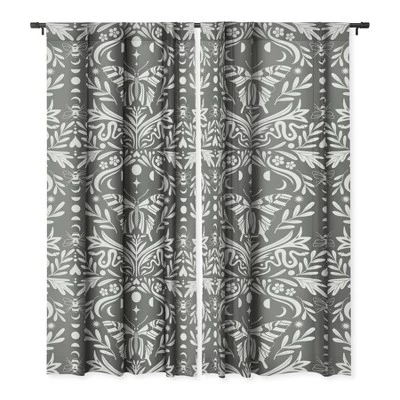 Emanuela Carratoni Ultimate Gray Damask 64" X 50" Single Panel Room Darkening Window Curtain - Deny Designs - Image 2