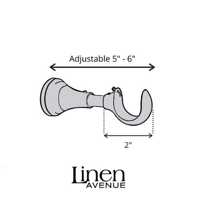 Linen Avenue Single Rod Upgraded Round Decorative Curtain Bracket - Image 4