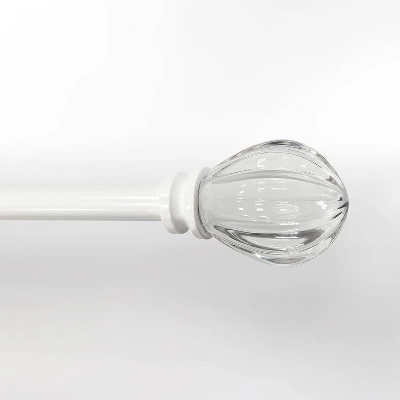 Decorative Drapery Single Rod Set With Acrylic Pumpkin Finials White - Lumi Home Furnishings - Image 5