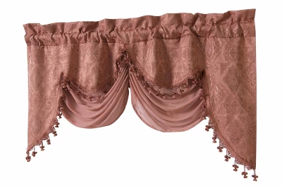 Kate Aurora Georgina Ultra Luxurious Raised Jacquard And Fringed Trimmed Austrian Window Valance - Image 10