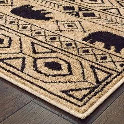 Weston Geometric Impressions Area Rug Ivory/Black - Captiv8e Designs