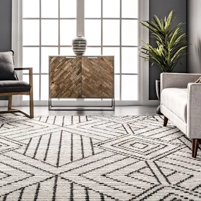 NuLOOM Tatiana Soft Shaggy Textured Modern Diamond Fringe Area Rug - Image 7
