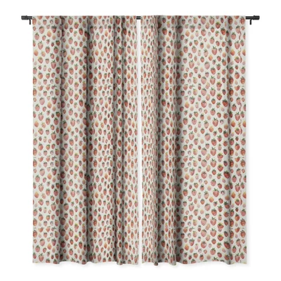 Ninola Design Strawberries Countryside Summer 84" X 50" Single Panel Room Darkening Window Curtain - Deny Designs - Image 2