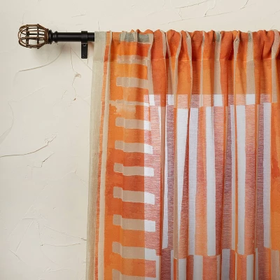 1pc Sheer Ophelia Printed Burnout Window Curtain Panel Orange - Opalhouse™ Designed With Jungalow™ - Image 4