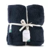 50"x60" 300 Recycled Fluffie Throw Blanket Dark Navy - Berkshire Blanket & Home Co.