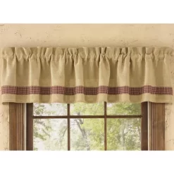 Park Designs Burlap & Check Valance - Wine