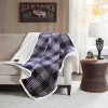 60"x70" Leeds Faux Mink To Berber Heated Throw Blanket Navy - Woolrich