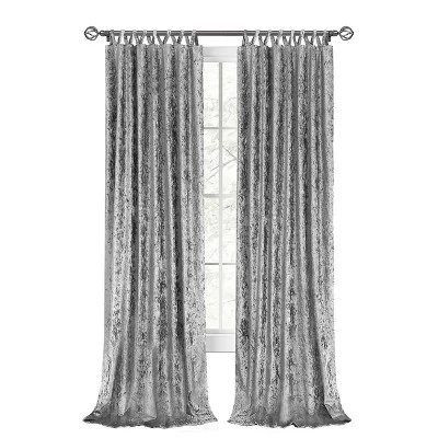 Kate Aurora Park Avenue 2 Piece Criss-Cross Tab Top Velvet Window Curtain Panels