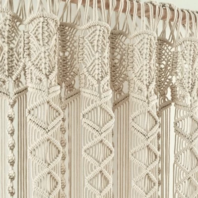 30"x40" Boho Macrame Textured Cotton Window Valance - Lush Décor - Image 2