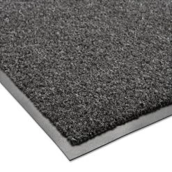 3'x5' Rectangle Solid Olefin Floor Mat Black - Crown