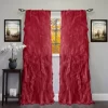 Sweet Home Collection | Chic Sheer Voile Vertical Ruffled Tier Window Curtain Panel