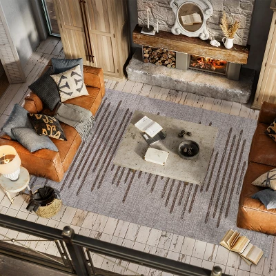 Zolak Berber Stripe Geometric Indoor/Outdoor Area Rug - JONATHAN Y - Image 7