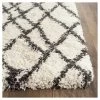 Ivory/Charcoal Geometric Shag/Flokati Loomed Accent Rug - (3'x5') - Safavieh