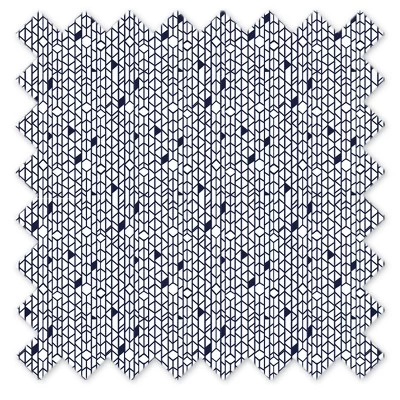 Bacati - Noah Grid Navy Cotton Printed Single Window Curtain Panel - Image 4