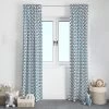Bacati - Grey/Aqua Triangles Boys Cotton Printed Single Window Curtain Panel
