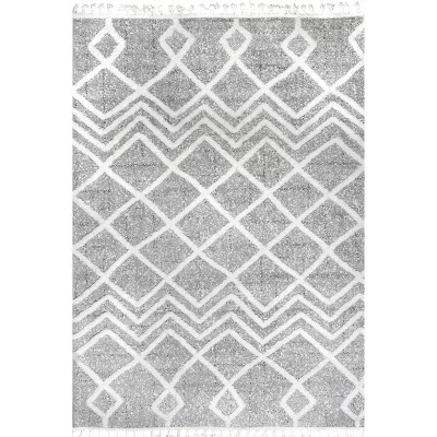 NuLOOM Wylde High Low Soft Shaggy Diamond Moroccan Tassel Area Rug - Image 9