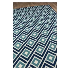 Indoor/Outdoor Blue Squares Rug