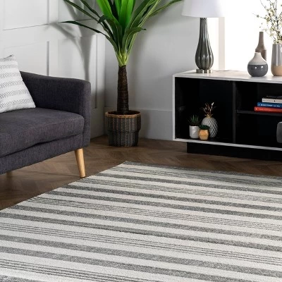 2'6"x6' Striped Kelsi Runner Rug Gray - NuLOOM - Image 7