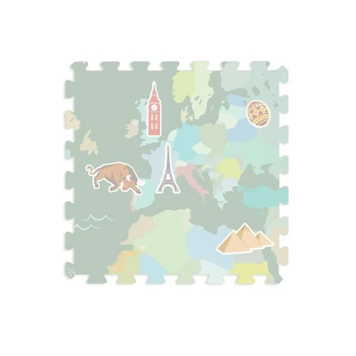 2'10"x2'10" FloorPops Around The World Interlocking Floor Tiles Green - Brewster - Image 2