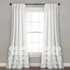 Home Boutique Allison Ruffle Window Curtain Panels White 40X95 Set