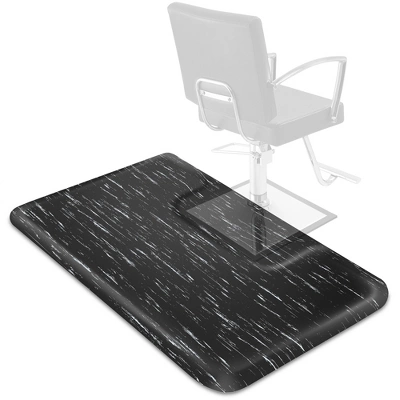 Saloniture 3 Ft. X 5 Ft. Salon & Barber Shop Chair Anti-Fatigue Floor Mat For Square Chair Base - Black Rectangle 1/2" Thick