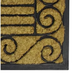 Northlight Natural Coir Stripes And Scrolls Outdoor Doormat 18" X 30"