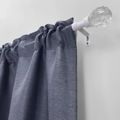 Decorative Drapery Single Rod Set With Acrylic Pumpkin Finials White - Lumi Home Furnishings - Image 3