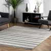Striped Kelsi Gray Rug - NuLOOM