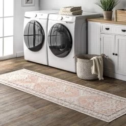 NuLOOM Tracie Machine Washable Floral Medallion Area Rug