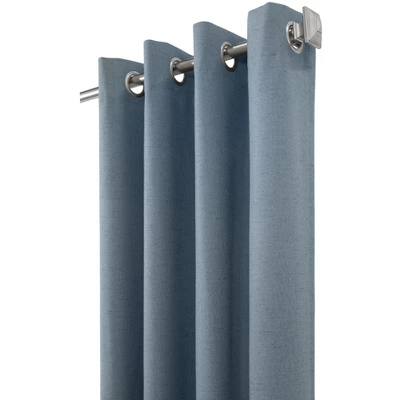 Thermaplus Ventura Blackout Grommet Curtain Panel Pair Frame Your Windows With Subtle Slub Textured Motif Blue - Image 2