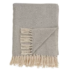 50"x60" Soft Cotton Diamond Weave Throw Blanket - Saro Lifestyle