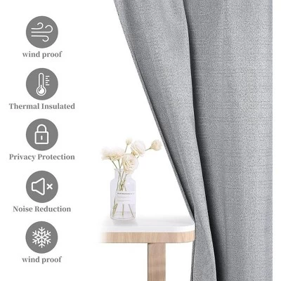 Trinity Room Darkening Thermal Insulated Linen Textured Curtains For Kitchen Cafe - Image 4