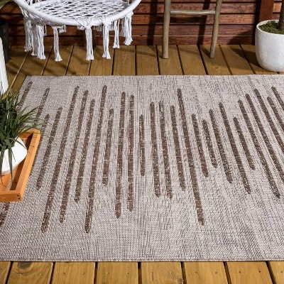 Zolak Berber Stripe Geometric Indoor/Outdoor Area Rug - JONATHAN Y - Image 5