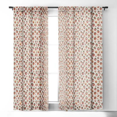 Ninola Design Strawberries Countryside Summer 84" X 50" Single Panel Room Darkening Window Curtain - Deny Designs