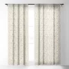 Ninola Design Winter Stars Holiday Gold Single Panel Sheer Window Curtain - Deny Designs