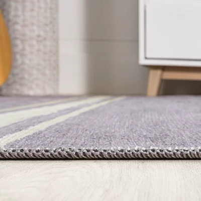 Bande Distressed Ticking Stripe Machine-Washable Area Rug - JONATHAN Y - Image 9
