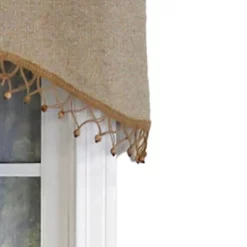 Natural Linen Cornice 3" Rod Pocket Valance 50" X 17" Flax By RLF Home