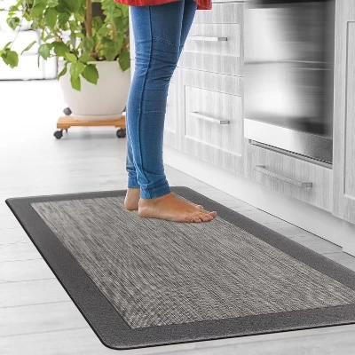 World Rug Gallery Textline Bordered Anti-Fatigue Standing Mat - Image 9