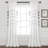 Home Boutique Farmhouse Boho Stripe Woven Tassel Yarn Dyed Cotton Window Curtain Panels Navy Ombre 42X84 Set