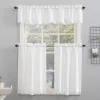 Mariela Floral Trim Semi-Sheer Rod Pocket Kitchen Window Valance And Tiers Set White - No. 918