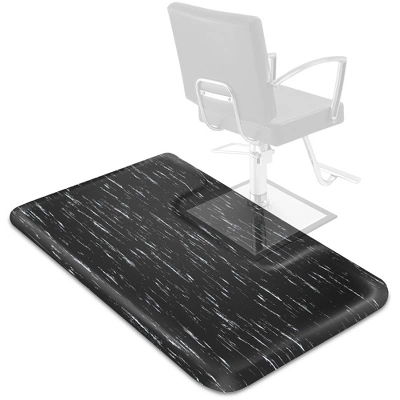 Saloniture 3 Ft. X 5 Ft. Salon & Barber Shop Chair Anti-Fatigue Floor Mat For Square Chair Base - Black Rectangle 1/2" Thick - Image 3