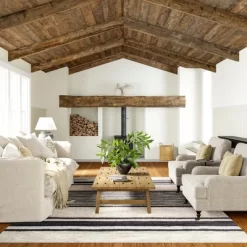 Lauren Liess X RugsUSA - Striped Wool Machine Washable Area Rug