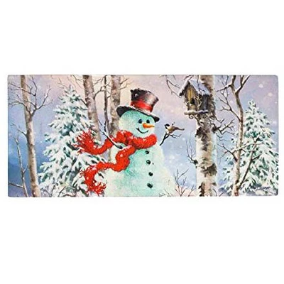 Evergreen Indoor Outdoor Doormat Bundle Set Of 5 - Frame And 4 Welcome Seasonal Inserts Garden Gnomes Birdhouse Snowman Bless This Home - Image 3