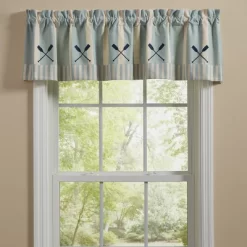 Park Designs River Runner Stripe Lined Paddles Valance 60” X 14”